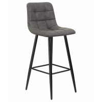 Барный стул ALBA MARKO, черные матовые ножки, серая антрацитовая винтажная экокожа (RU-08)