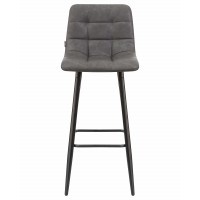 Барный стул ALBA MARKO, черные матовые ножки, серая антрацитовая винтажная экокожа (RU-08)