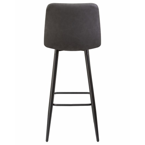 Барный стул ALBA MARKO, черные матовые ножки, серая антрацитовая винтажная экокожа (RU-08)