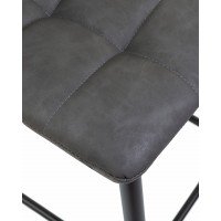 Барный стул ALBA MARKO, черные матовые ножки, серая антрацитовая винтажная экокожа (RU-08)