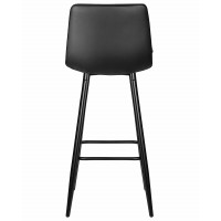Стул барный DOBRIN MARKO, черные матовые ножки, черная экокожа (P-01)