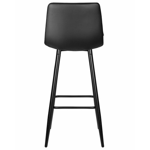 Стул барный DOBRIN MARKO, черные матовые ножки, черная экокожа (P-01)