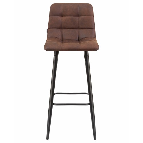 Стул барный DOBRIN MARKO, черные матовые ножки, коричневая искусственная замша (PK-03)