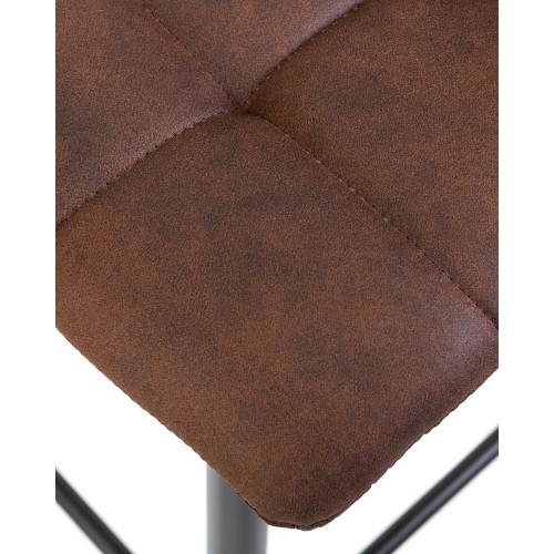 Стул барный DOBRIN MARKO, черные матовые ножки, коричневая искусственная замша (PK-03)