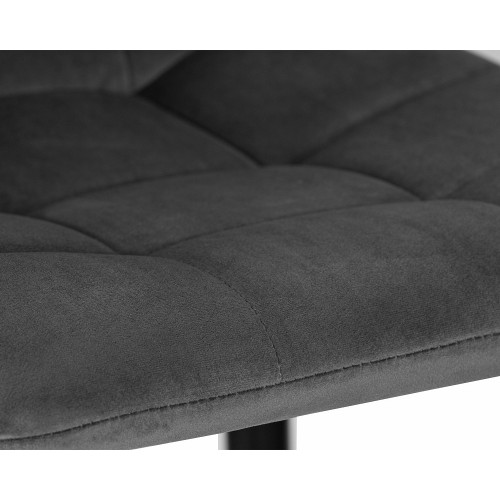 Стул барный DOBRIN MARKO, черные матовые ножки, темно-серый велюр (108-91)