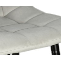 Стул барный DOBRIN MARKO, черные матовые ножки, светло-серый велюр (108-52)