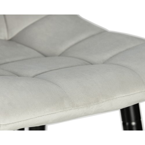 Стул барный DOBRIN MARKO, черные матовые ножки, светло-серый велюр (108-52)