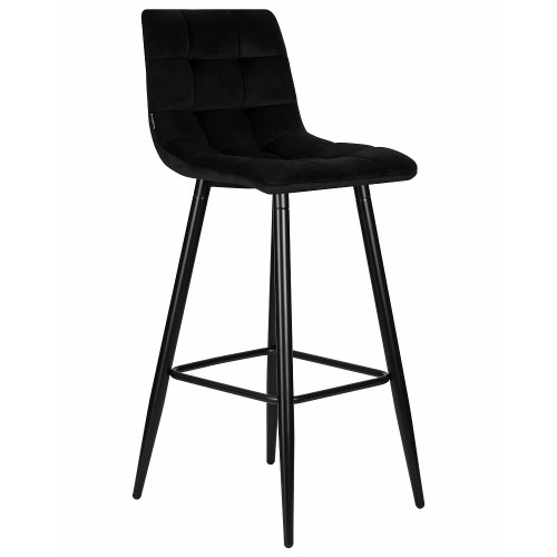 Стул барный DOBRIN MARKO, черные матовые ножки, черный велюр (108-77)