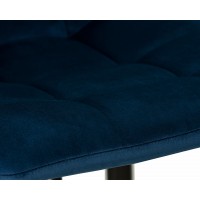 Стул барный DOBRIN MARKO, черные матовые ножки, темно-синий велюр (108-95)