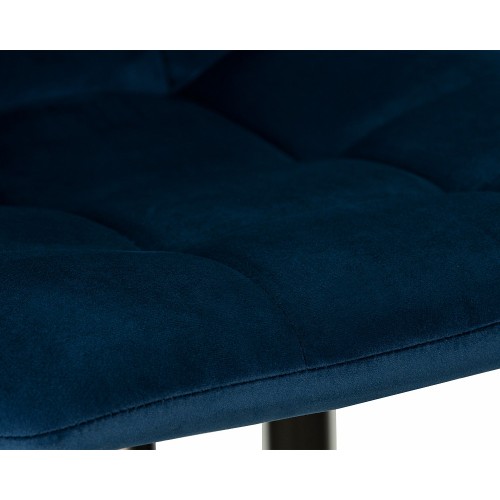 Стул барный DOBRIN MARKO, черные матовые ножки, темно-синий велюр (108-95)