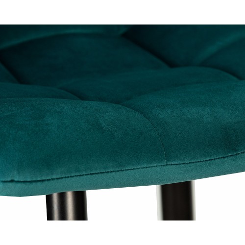 Стул барный DOBRIN MARKO, черные матовые ножки, морской волны велюр (108-119)