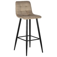 Стул барный DOBRIN MARKO, черные матовые ножки, мокко велюр (108-104)