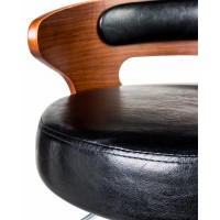 Стул барный ALBA MIA, коричневое дерево, чёрный