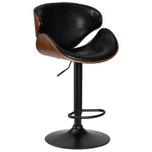Стул барный ALBA CHELSEA, коричневый орех дерево (BWW), черный PU