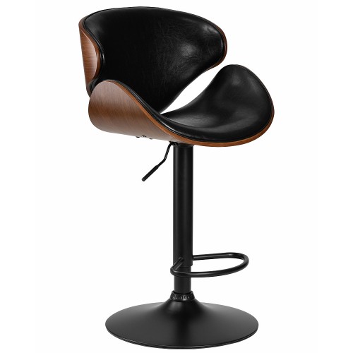Стул барный ALBA CHELSEA, коричневый орех дерево (BWW), черный PU