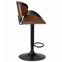 Стул барный ALBA CHELSEA, коричневый орех дерево (BWW), черный PU