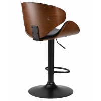 Стул барный ALBA CHELSEA, коричневый орех дерево (BWW), черный PU