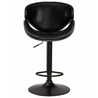 Стул барный ALBA CHELSEA, коричневый орех дерево (BWW), черный PU