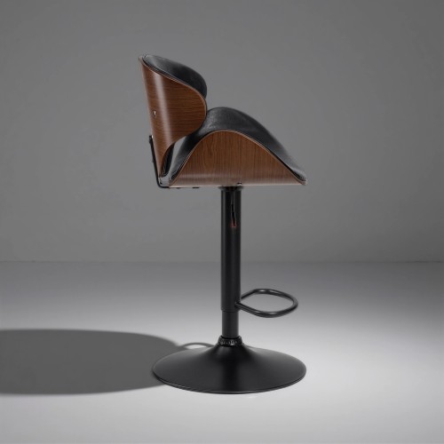 Стул барный ALBA CHELSEA, коричневый орех дерево (BWW), черный PU