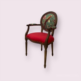 Полу-кресло Медальон массив бука, цвет орех под старину