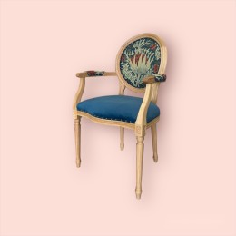 Полу-кресло Медальон массив бука, цвет натуральный под старину