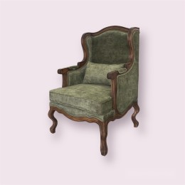 Каминное кресло Сезарина массив бука, цвет орех под старину