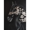Картина маслом, поталь - Лошадь в серебре 60х90см