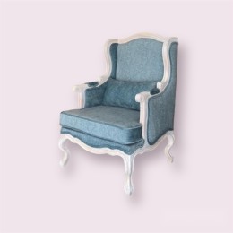 Каминное кресло Сезарина массив бука, цвет белый под старину