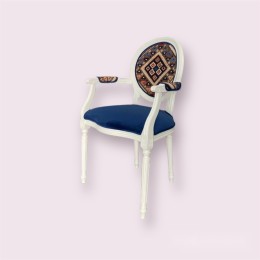 Полу-кресло Медальон массив бука, цвет слоновая кость
