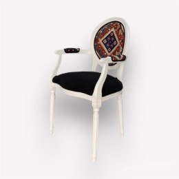 Полу-кресло Медальон массив бука, цвет белый 30-86 pk/med