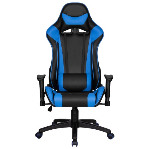 Игровое кресло ALBA ANT, чёрно-синяя экокожа