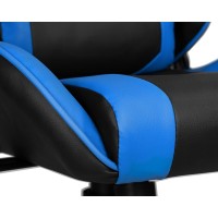 Игровое кресло ALBA ANT, чёрно-синяя экокожа