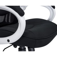 Офисное кресло для руководителей ALBA EGG, белый пластик, чёрная ткань