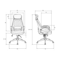 Офисное кресло для руководителей ALBA EGG, чёрный пластик, чёрная ткань