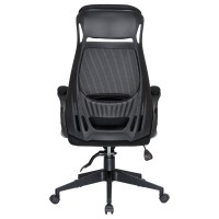 Офисное кресло для руководителей ALBA EGG, чёрный пластик, чёрная ткань