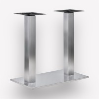 Подстолье обеденное Flat Steel Double прямоугольное металлическое, нержавеющая сталь