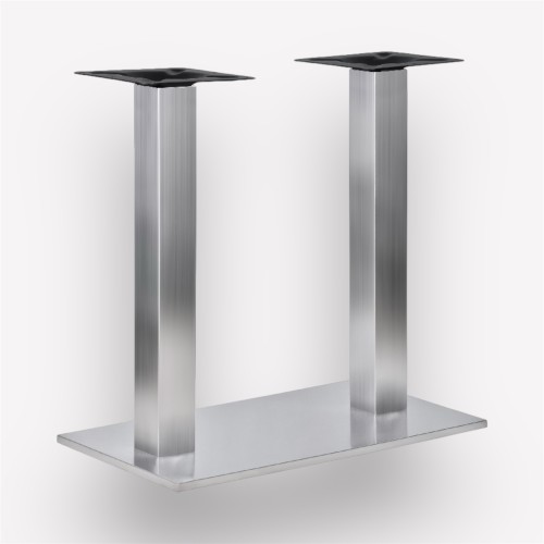 Подстолье обеденное Flat Steel Double прямоугольное металлическое, нержавеющая сталь