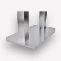 Подстолье обеденное Flat Steel Double прямоугольное металлическое, нержавеющая сталь