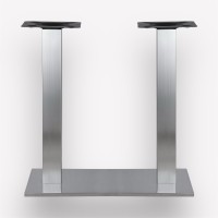 Подстолье обеденное Flat Steel Double прямоугольное металлическое, нержавеющая сталь