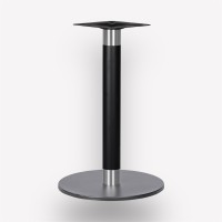 Подстолье обеденное Flat Black Chrome Circle круглое металлическое