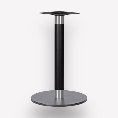 Подстолье обеденное Flat Black Chrome Circle круглое металлическое