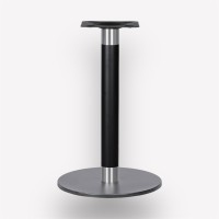 Подстолье обеденное Flat Black Chrome Circle круглое металлическое