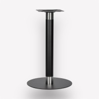 Подстолье обеденное Flat Black Chrome Circle (без пластика) круглое металлическое