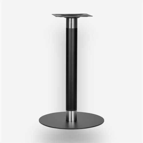 Подстолье обеденное Flat Black Chrome Circle (без пластика) круглое металлическое