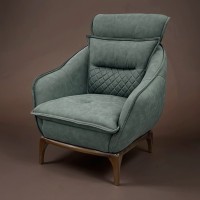 Интерьерное каминное кресло Лаунж с имитацией вшитой подушки