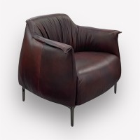 Интерьерное дизайнерское кресло Балли натуральная кожа