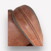 Интерьерное каминное кресло Манхэттен комбинированное с натуральной кожей