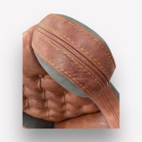 Интерьерное каминное кресло Манхэттен комбинированное с натуральной кожей