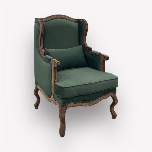 Интерьерное каминное кресло Сезарина с подушкой