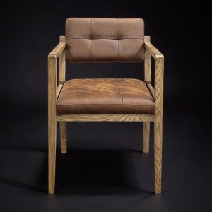 Интерьерное дизайнерское полукресло Олимп массив карагача o30-01